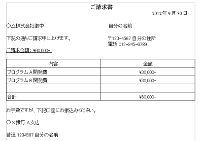 フリーソフトで作る請求書 書き方 テンプレート や使用ソフトのご紹介